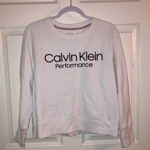White Fleece Calvin Klein Performance Sweatshirt
